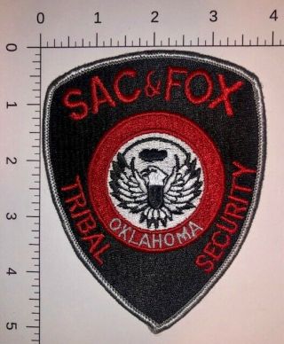 Ok Oklahoma Sac Fox Indian Tribe Nation Native Tribal Security Police Patch
