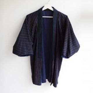 noragi jacket vintage kimono japanese cotton stripe 30～40s 2