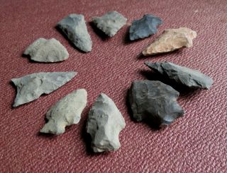 FINE GROUP of 10 ARROWHEADS FROM LANCASTER COUNTY PA - NATIVE AMERICAN INDIAN 2