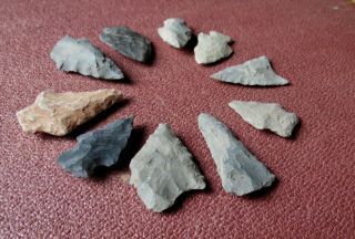FINE GROUP of 10 ARROWHEADS FROM LANCASTER COUNTY PA - NATIVE AMERICAN INDIAN 3
