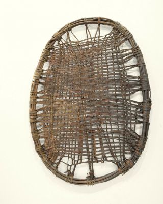 African Basket Leather Wood Woven Donkey Basket Turkana Tribe Kenya 2
