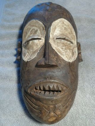 Vintage Primative African Far Eastern Wood Carving Tribal Mask Sculpture (3)
