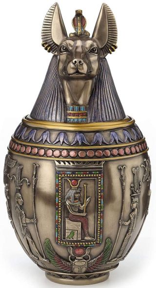 Unique Pet Urn Anubis Egyptian Canine Canopic Jar Memorial Cremation Sculpture