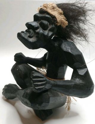 Hand Carved Wood Decorative African Tribal Warrior Art Decor Ebony Statue