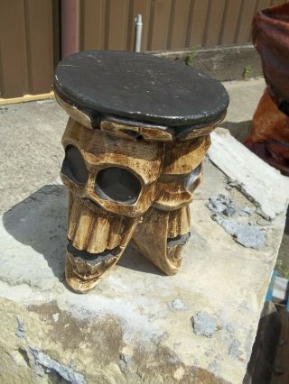 Vintage Hand Carved Solid Wood African Voodoo Stool,  Plant Stand,  Shop,  Prop