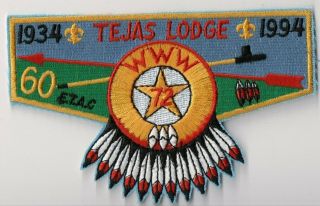Bsa,  Tejas Lodge 72 S21,  60th Anniversary 1994,  East Texas Area Council,  Tx