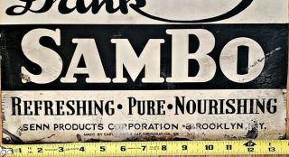 Early 1900 ' s TIN LITHOGRAPHED SAMBO MALTED MILK SIGN Black Americana NR 2