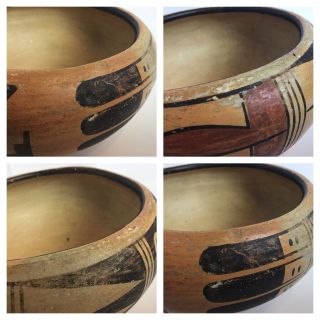 HOPI Pueblo ARIZONA K.  Collateta Native American Jar Bowl 1900 ' s Poly Chrome OLD 3