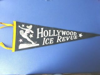 Vintage Hollywood Ice Revue Pennant,  Ice Skater