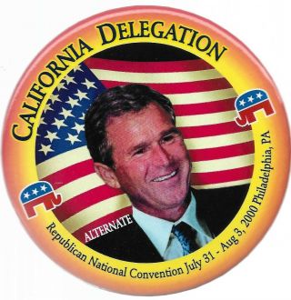 California Delegation For George W.  Bush 2000 Republican Convention Pin