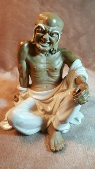 Large Shiwan Mudman Statue Figure With Factory And Artist Mark