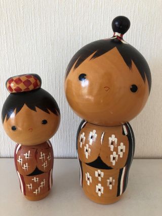 Japanese Sosaku Kokeshi Doll By Kishi Sadao 8.  5 Inches 20.  5 Cm