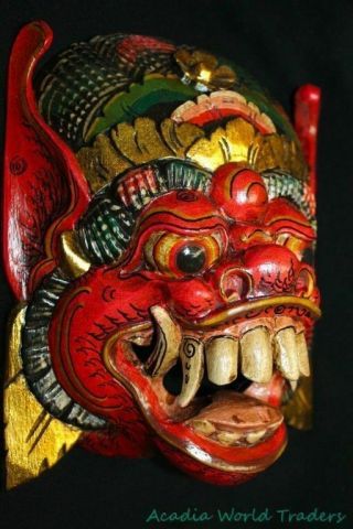 Balinese Mask Boma Barong Hindu Rakshasa Demon Bali Wall Art Hand Carved Wood