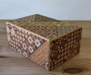 Double 14 Steps Japanese Secret Puzzle Box Made In Japan Brand Oka Craft