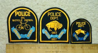 3 Omaha,  Nebraska Police Patches Including Bicycle Patrol