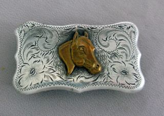 Diablo Mfg Co.  Sterling Silver Horse Head Belt Buckle;i944