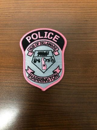 Delaware State Police,  De.  Harrington City,  Breast Cancer Awareness Patch