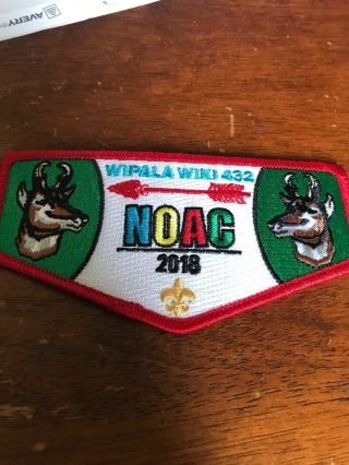Wipala Wiki Lodge 432 2018 Noac Flap Red Order Of The Arrow 17 - 126f