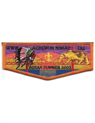 2003 Achewon Nimat Lodge 282 Indian Summer Order Of The Arrow