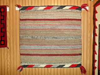 NAVAJO NAVAHO Indian Rug/Blanket.  Beaded Weave/Rhomboid Bands.  ExCond.  NR 2