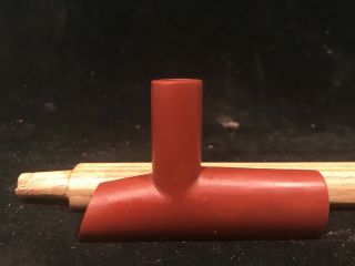Fully Functional Solid Red Pipestone/catlinite Prayer Peace Pipe W/ Stem