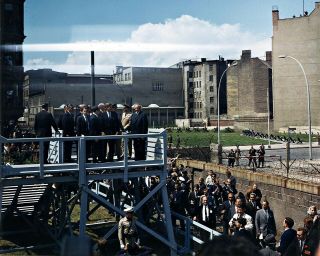 8x10 Photo: President John F.  Kennedy At Checkpoint Charlie,  Berlin Wall
