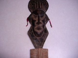 Vintage African Hand Carved Wooden Mask Made In Ghana