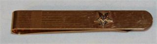 Vtg 1940s 1950s Masonic Order Of Eastern Star Tie Clip Bar 1/20 12k Gold Filled