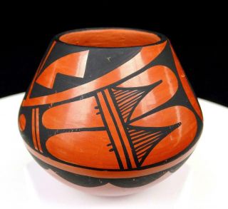 L Loretto Signed Jemez Pueblo Native Art Pottery 3 " Vase