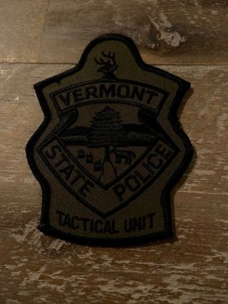Us Vermont Police Patch Vermont State Police Tactical Unit Tactical Green