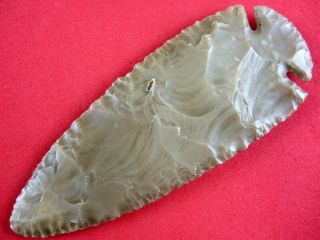 Fine Authentic 3 5/8 Inch Kentucky Dovetail Point Indian Arrowheads
