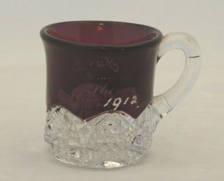 Small Ruby Stained Mug Jack Sydney Ras Show 1912 Souvenir 14