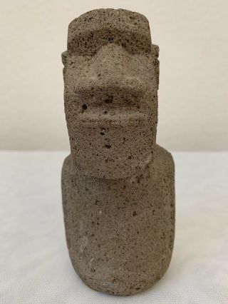 Old Small Carved Pumice - Volcanic Rock Easter Island Rapa Nui Moai Sculpture