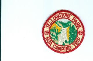 1949 Bsa Camping Trip Yellowstone Park Patch