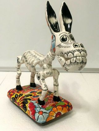 Talavera Donkey Catrina Day Of The Dead Folk Art Burro Mexican Gerardo Garcia