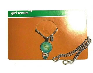 On Card Necklace World Of Girl Scouts Collectors Air Balloon Leader Gift