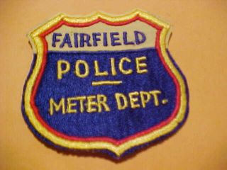 Fairfield Iowa Meter Dept.  Police Patch Cap Size 2 1/2 X 2 1/2