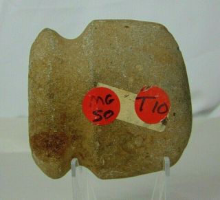 Authentic Native Kentucky Tennessee Flint Stone Full Groove Short Axe Head Relic