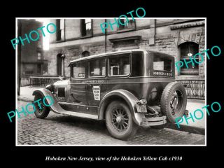Old 8x6 Historic Photo Of Hoboken Jersey The Hoboken Yellow Cab C1930