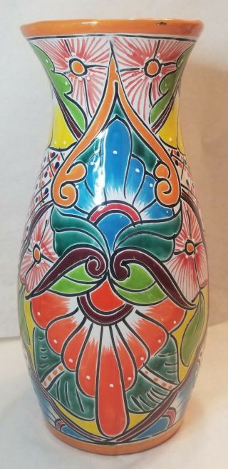 Mexican Talavera Vase Large 13.  5 " Pot Handmade