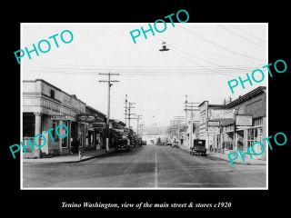 Old 8x6 Historic Photo Of Tenino Washington The Main Street & Stores C1920