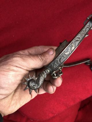 Great Old Western Cowboy Spurs Marked M.  Casal Heavy Quality