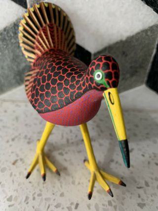 Victor Xuana - Signed Oaxacan Hand Carved Painted Folk Art Bird Detailed