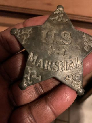 Badges Of The Old West Us Marshal Badge Mi3016 Measures Approximately 3 1/8 " X 3