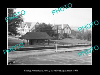Old 8x6 Historic Photo Of Hershey Pennsylvania Railroad Depot Station C1950 1
