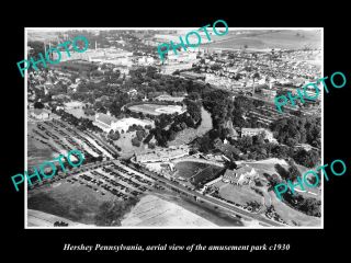 Old 8x6 Historic Photo Of Hershey Pennsylvania Aerial Of Amusement Park C1930