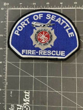 Vintage Port Of Seattle Fire Rescue Patch Aircraft Airport Fighting Crash Plane