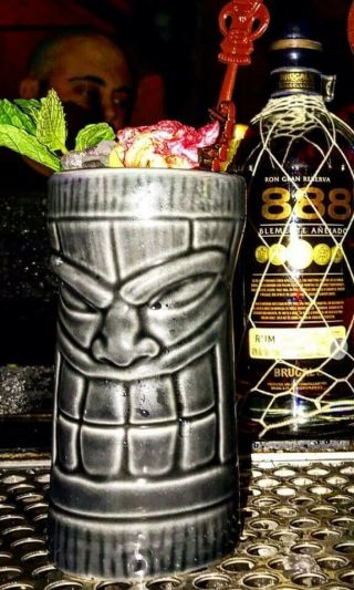 The Golden Tiki Las Vegas Fogcutter Gray Tiki Mug Brugal 1888 Rum