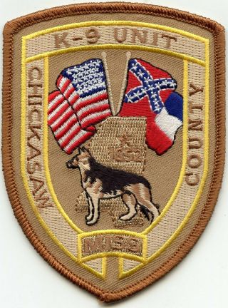 Chickasaw County Mississippi Ms K - 9 Sheriff Police Patch