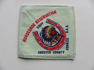 Bsa Horseshoe Scout Reservation Staff Neckerchief,  Chester County Council,  Pa